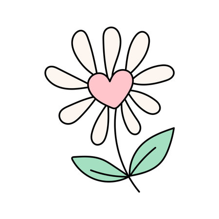 Flower in doodle style. Vector illustration isolated on white backgroundのイラスト素材
