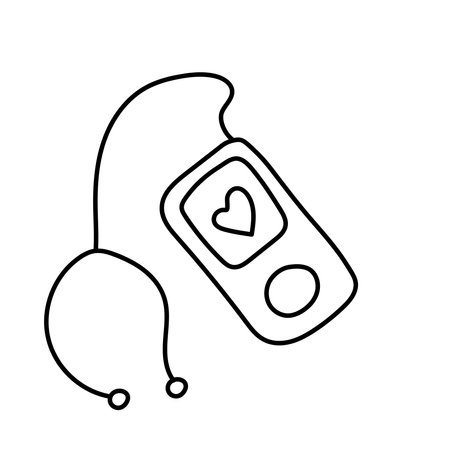 Playlist in the player about love in doodle style.のイラスト素材