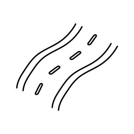 Road in doodle style. Vector illustration, isolated on white backgroundのイラスト素材