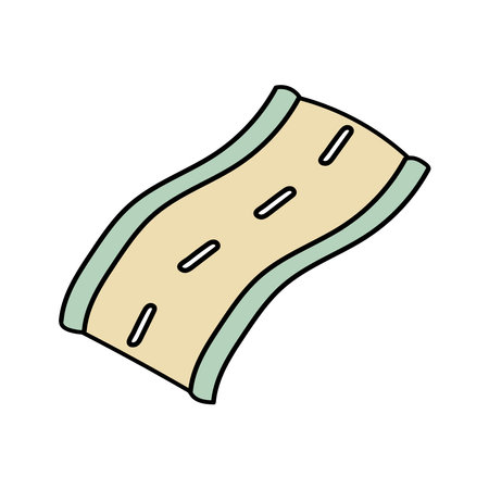 Road in doodle style. Vector illustration, isolated on white backgroundのイラスト素材
