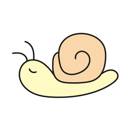 Snail. Vector illustration in doodle styleのイラスト素材
