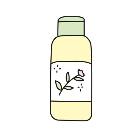 Cosmetic product for face care. Vector illustration in doodle styleのイラスト素材