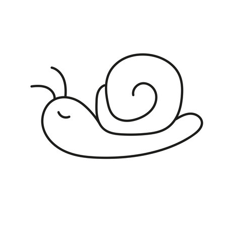 Snail. Vector illustration in doodle styleのイラスト素材