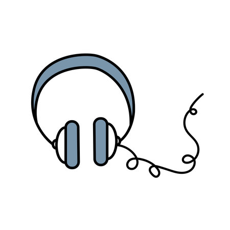 Headphones. Vector illustration in doodle style.のイラスト素材