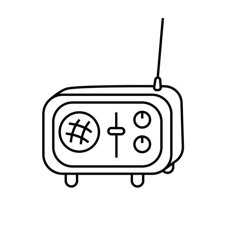 Radio. Vector illustration in doodle style.のイラスト素材
