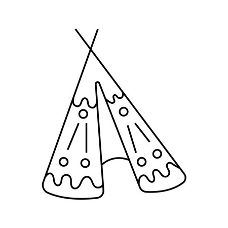 Children's tent. Vector illustration in doodle style.のイラスト素材