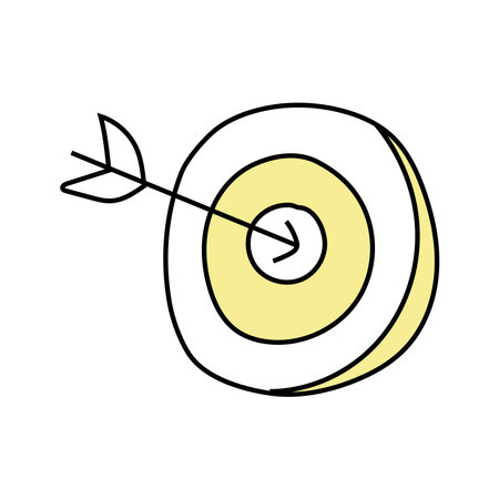 Target doodle .Vector isolated on white backgroundのイラスト素材