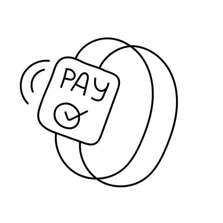 Contactless payment doodle. Vector Isolated on white backgroundのイラスト素材