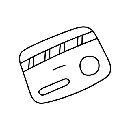 Bank card doodle. Vector Isolated on white backgroundのイラスト素材