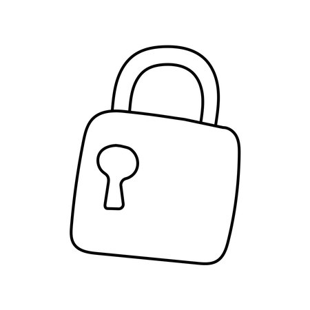 Protection, safety doodle. Vector Isolated on white backgroundのイラスト素材