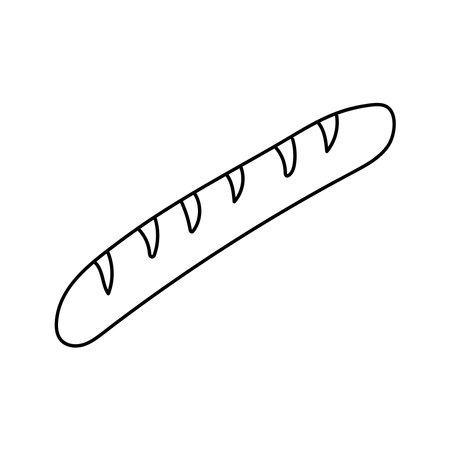 Bread in doodle style. Isolated on white backgroundのイラスト素材