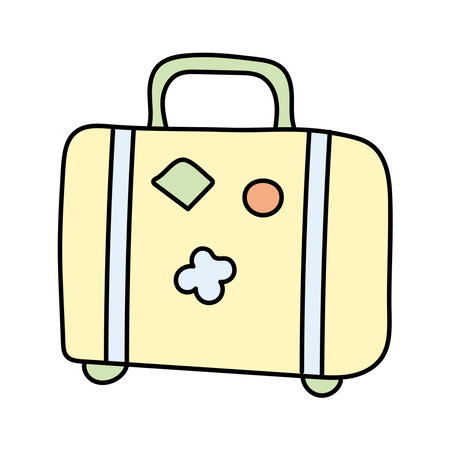Suitcase in doodle style. Vector isolated on white backgroundのイラスト素材