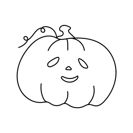 Pumpkin Halloween doodle. Vector isolated on white backgroundのイラスト素材