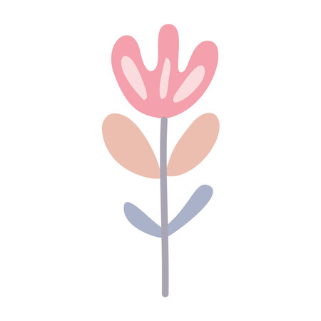 Abstract cute colored flowers. In pastel colors,のイラスト素材