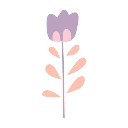 Abstract cute colored flowers. In pastel colors,のイラスト素材