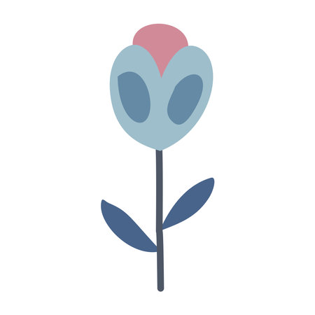 Abstract cute colored flowers. In pastel colors, childish, unusual, vectorのイラスト素材