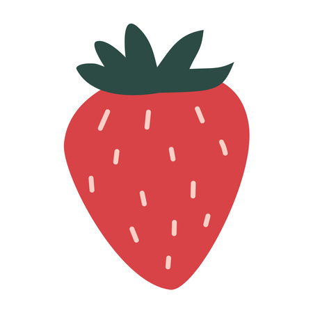 Illustration of strawberries,colored, Vector, isolated on a white backgroundのイラスト素材