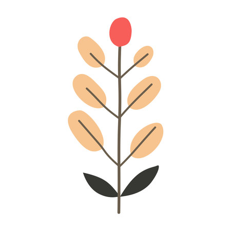 Cute flower,cartoon, isolated, vector illustration, red,orange,graphic design, flatのイラスト素材