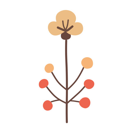 Cute flower,cartoon, isolated, vector illustration, orange,graphic design, flatのイラスト素材