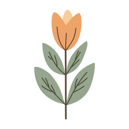 Cute flower,cartoon, isolated, vector illustration, red,orange,graphic design, flatのイラスト素材