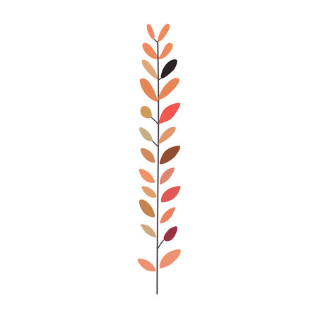 Plant leaf, branch. Icon, vector illustration, pink, red, green, graphic design, flat styleのイラスト素材