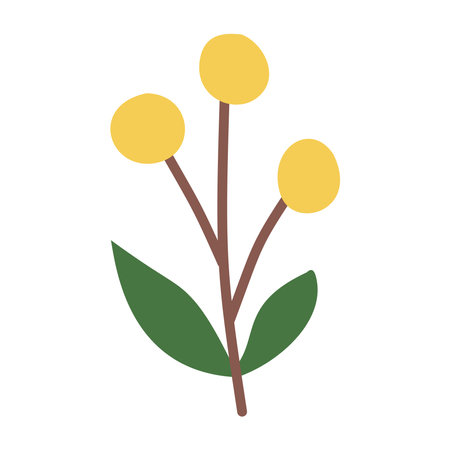 branch with leaves icon image vector illustration design yellow color toneのイラスト素材
