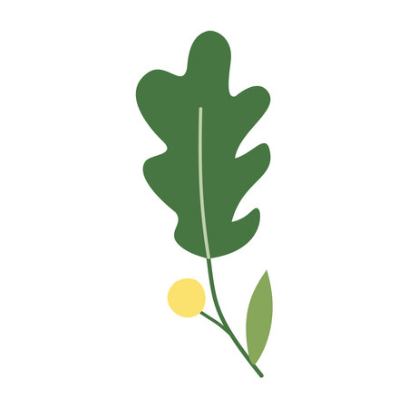 leaf plant icon image vector illustration design green and yellow and whiteのイラスト素材