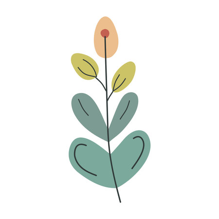 Plant leaf, branch colorful. Icon, vector illustration, graphic design, flat styleのイラスト素材