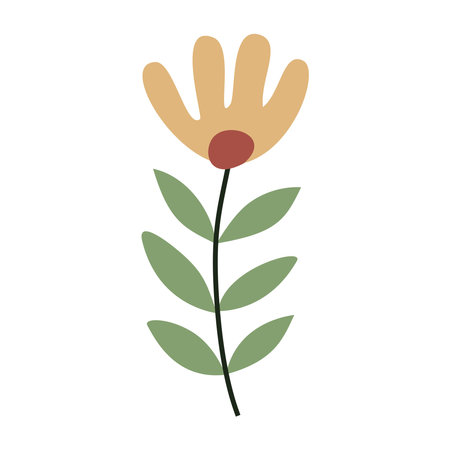 Flower. Cute illustration, vector, color, simple. Cartoon, flat. Isolated on white backgroundのイラスト素材