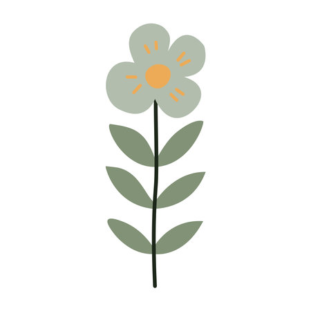 Flower. Cute illustration, vector, color, simple. Cartoon, flat. Isolated on white backgroundのイラスト素材