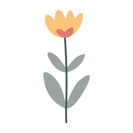 Flower. Cute illustration, vector, color, simple. Cartoon, flat. Isolated on white backgroundのイラスト素材
