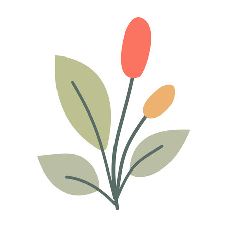 Flower. Cute illustration, vector, color, simple. Cartoon, flat. Isolated on white backgroundのイラスト素材