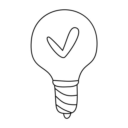 Light bulb doodle.Isolated on white backgroundのイラスト素材