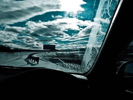 beautiful view out of the carの写真素材