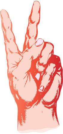 the truncated human hand is showing numberのイラスト素材