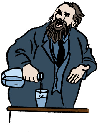 the drawing of a man who is making a speechのイラスト素材