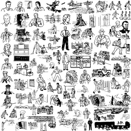 the set of persons in different rolesのイラスト素材