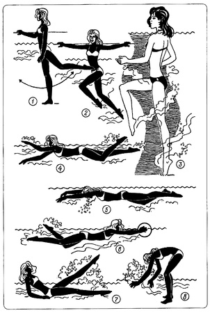 water exercisesのイラスト素材