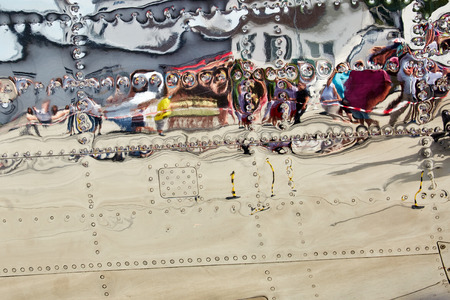 Reflection on a warbirdの写真素材