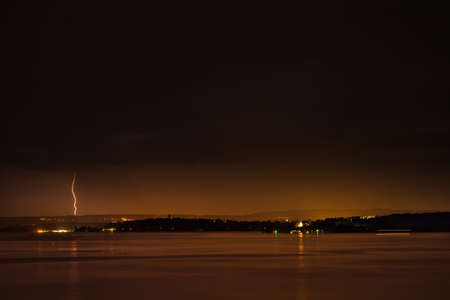 A thunderstorm over the Bodensee provides for a beautiful play