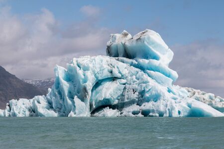 Iceberg in glacier lagoon in icelandの写真素材