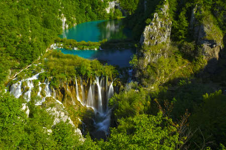 great waterfalls at plitvice national park tourist spot viewの写真素材