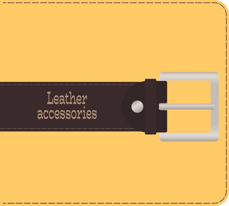 brown leather belt with metal buckleのイラスト素材