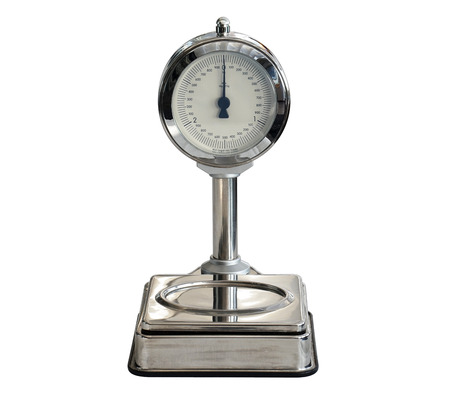 Kitchen Scales isolated on whiteの写真素材