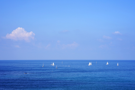 Sea horizon on a sunny dayの写真素材