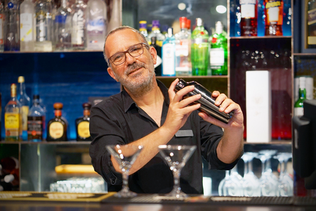 A bartender holding aの写真素材