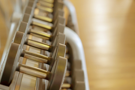 Rows of dumbbells in the gym. Toningの写真素材