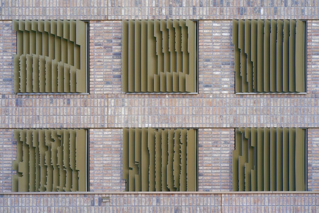 Multi level parking area. Architecture building with art window, car garage. Multi level parking lot. Texture.の写真素材