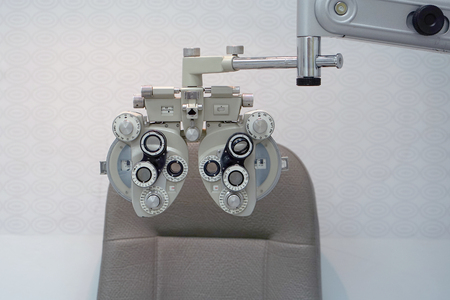 a vision machine in the ophthalmologist's office. close-up photoの写真素材