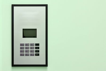 Secure password on keyboard for opening home house door. Isolated. Password code Security keypad...